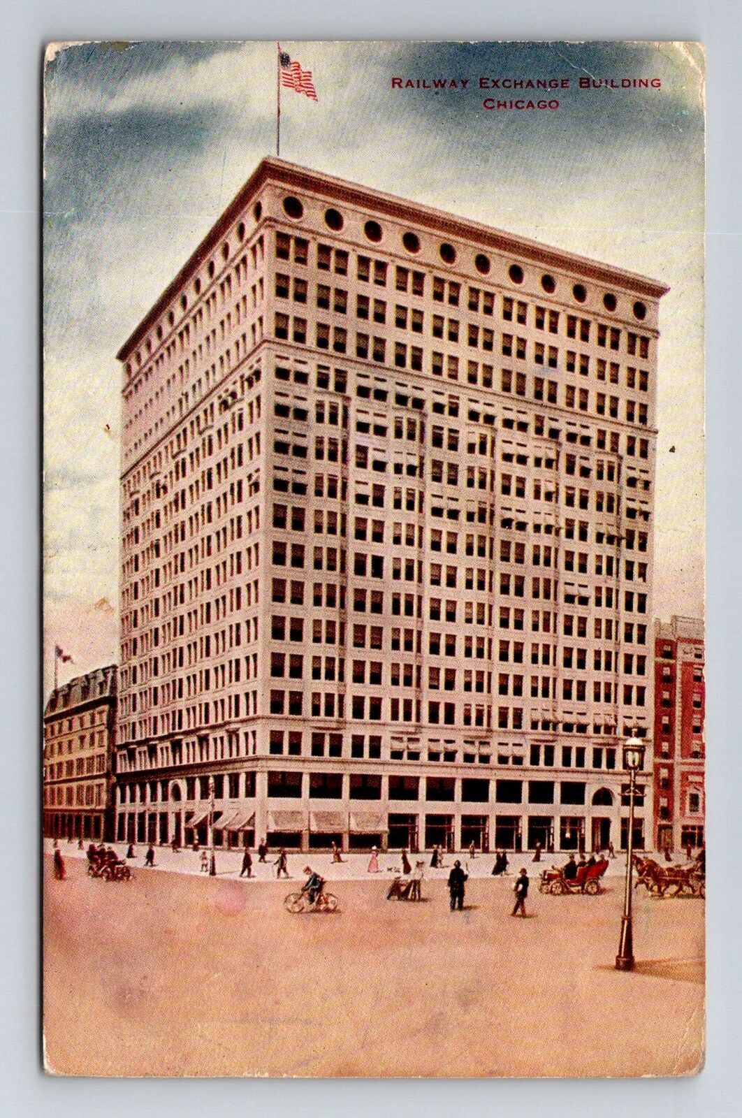 Chicago, IL-Illinois, Railway Exchange Building Antique c1914, Vintage Postcard