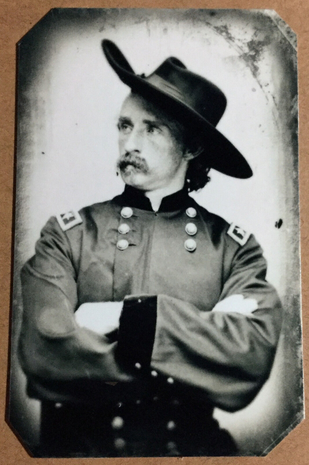 Civil War General George Armstrong Custer  tintype C1048RP