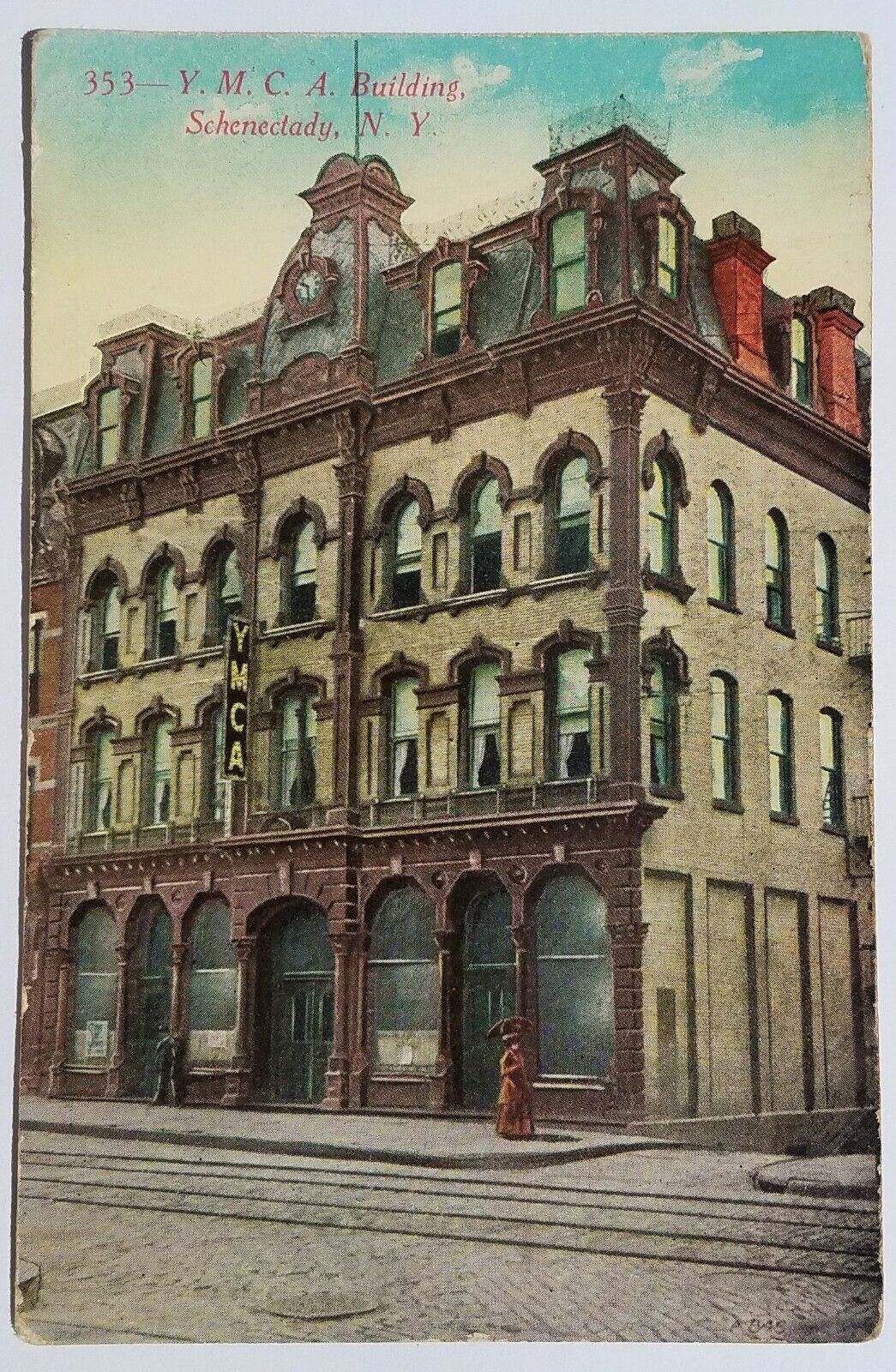 Vintage SCHENECTADY NY Postcard - YMCA Building- Y.M.C.A New York
