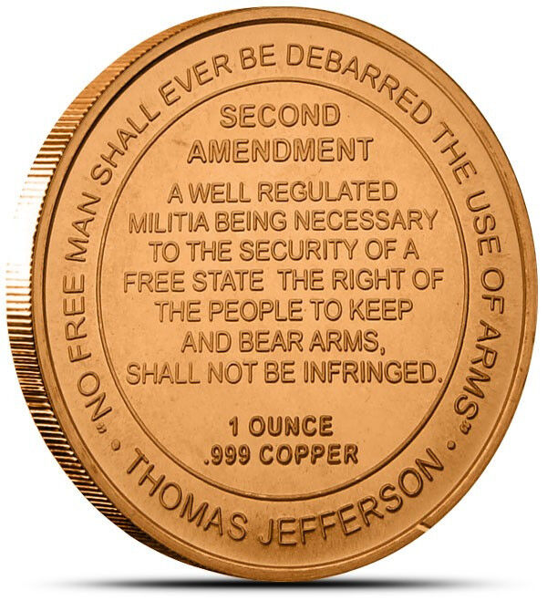 2nd Amendment Design ** 20 Coins ** 1 oz each .999 Fine Copper Bullion 