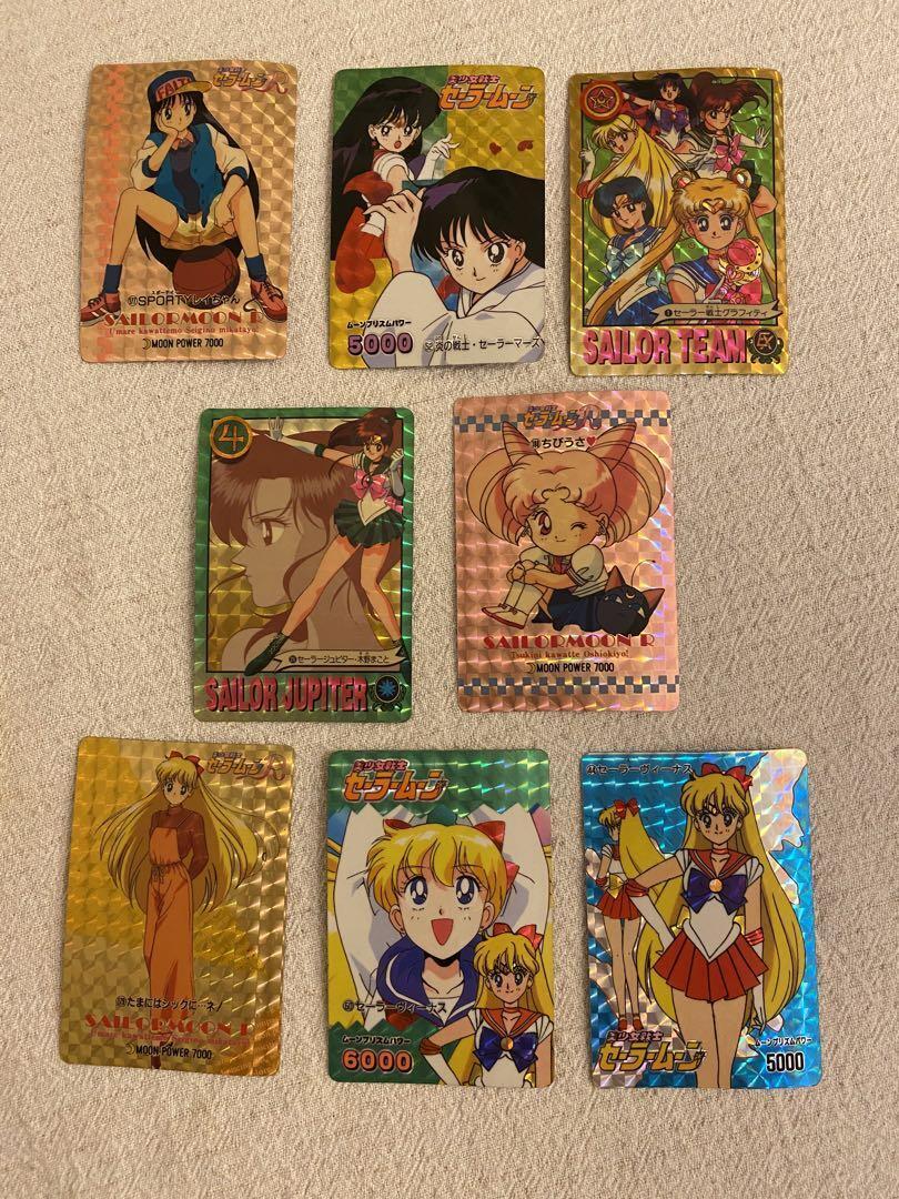 Lot of 8 Vintage Sailor Moon Card Carddass Amada Hologram Prism Mini Moon J2652