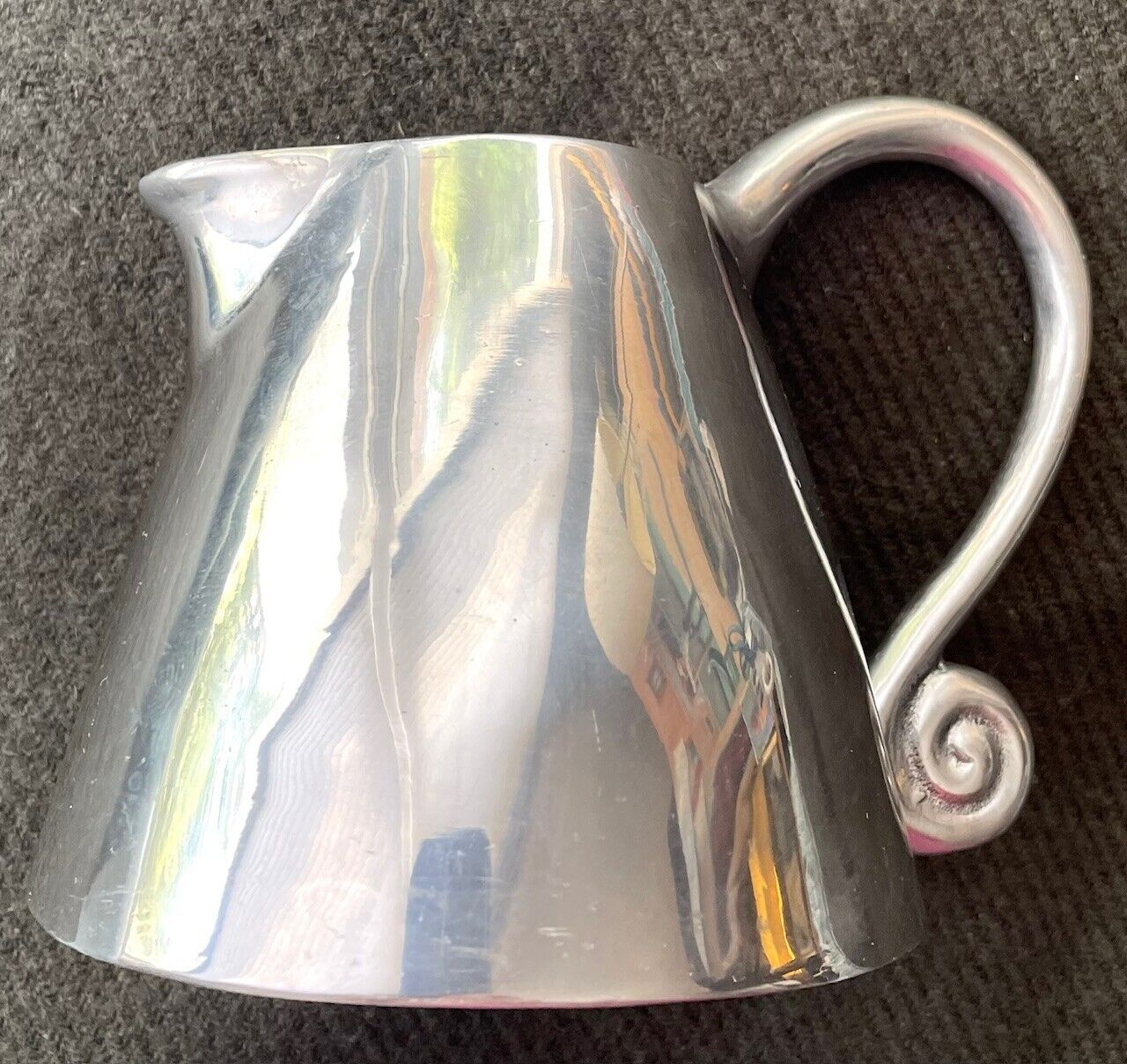 Carrol Boyes Pewter Pitcher with Contemporary Curved Handle, Excellent Condition