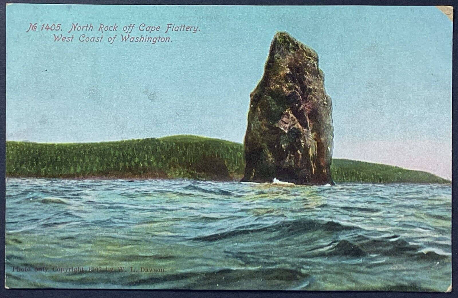 Cape Flattery North Rock Washington State Vintage Postcard Posted 1908