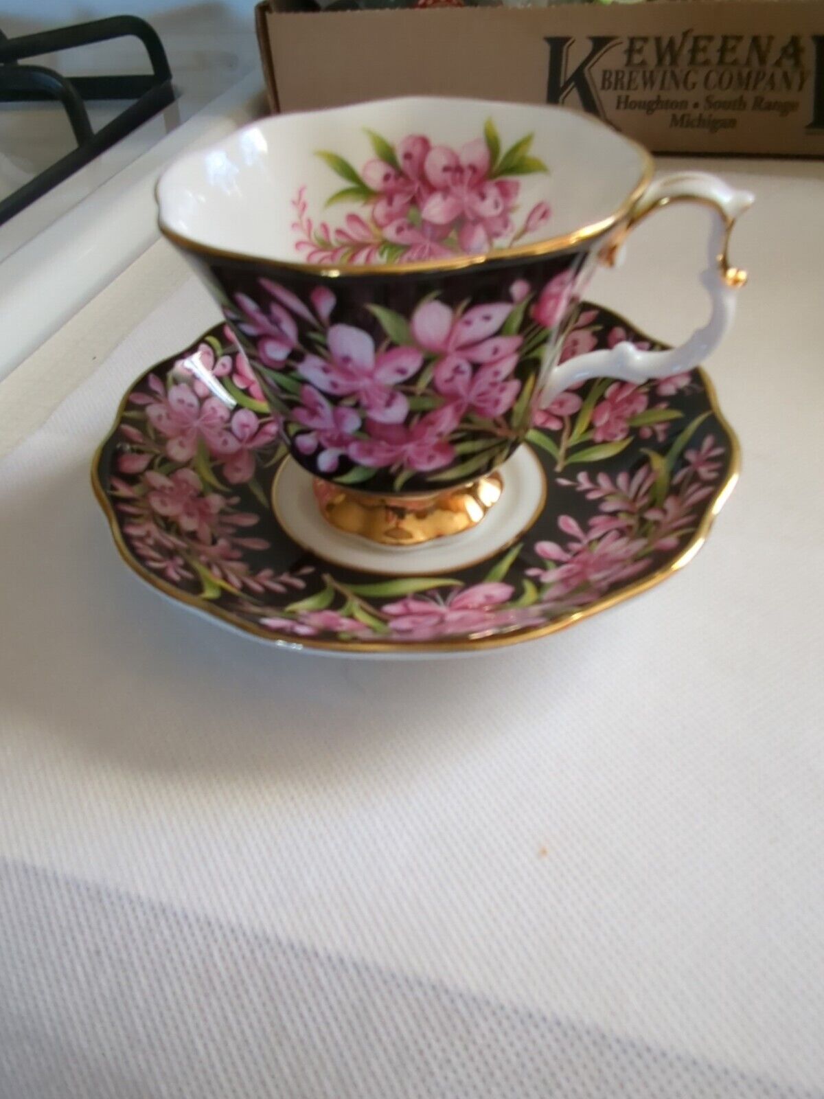 VINTAGE Royal Albert Provincial Flowers Fireweed Footed Tea Cup & Saucer 1975