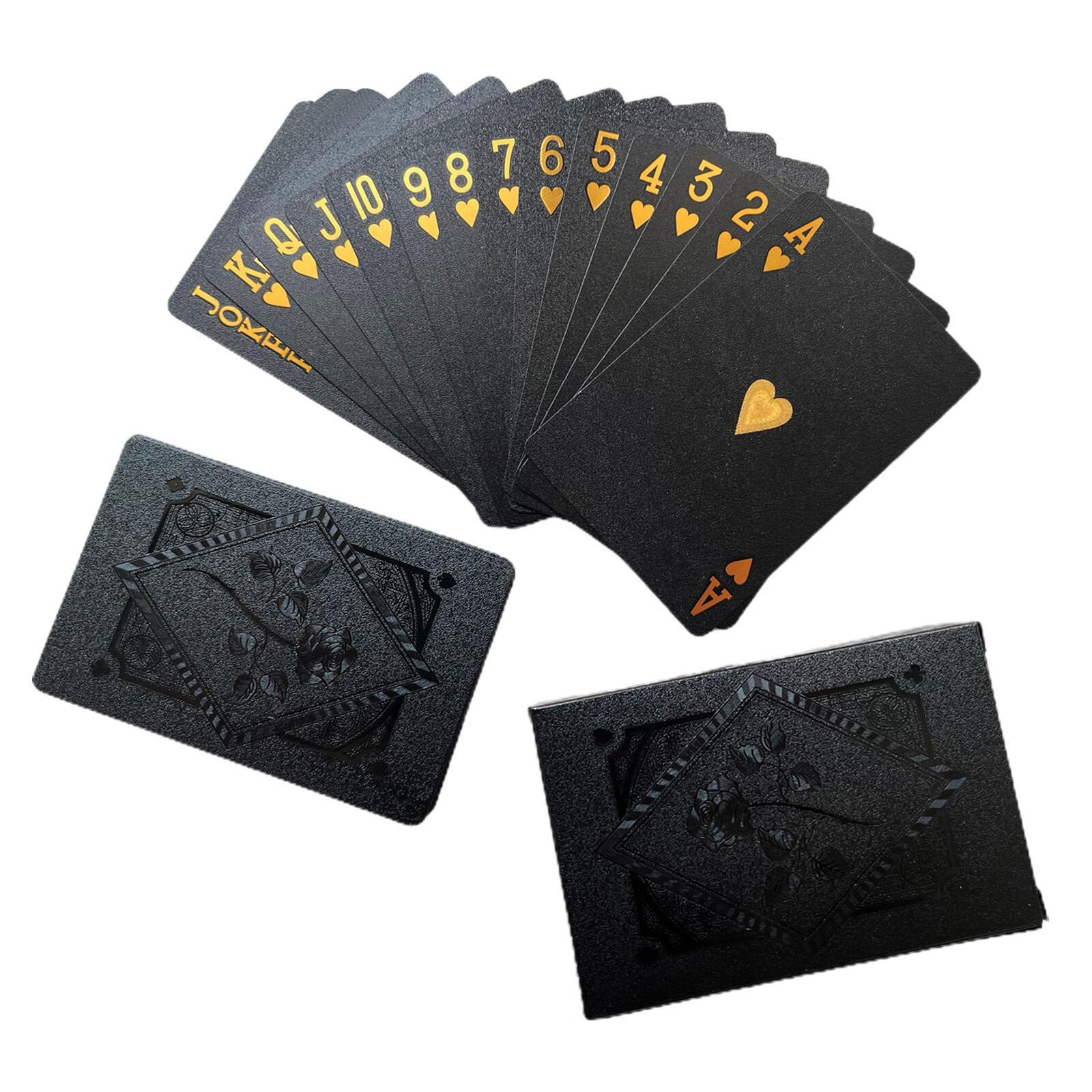 Set of 54 Exquisite Black Poker Foil Playing Cards