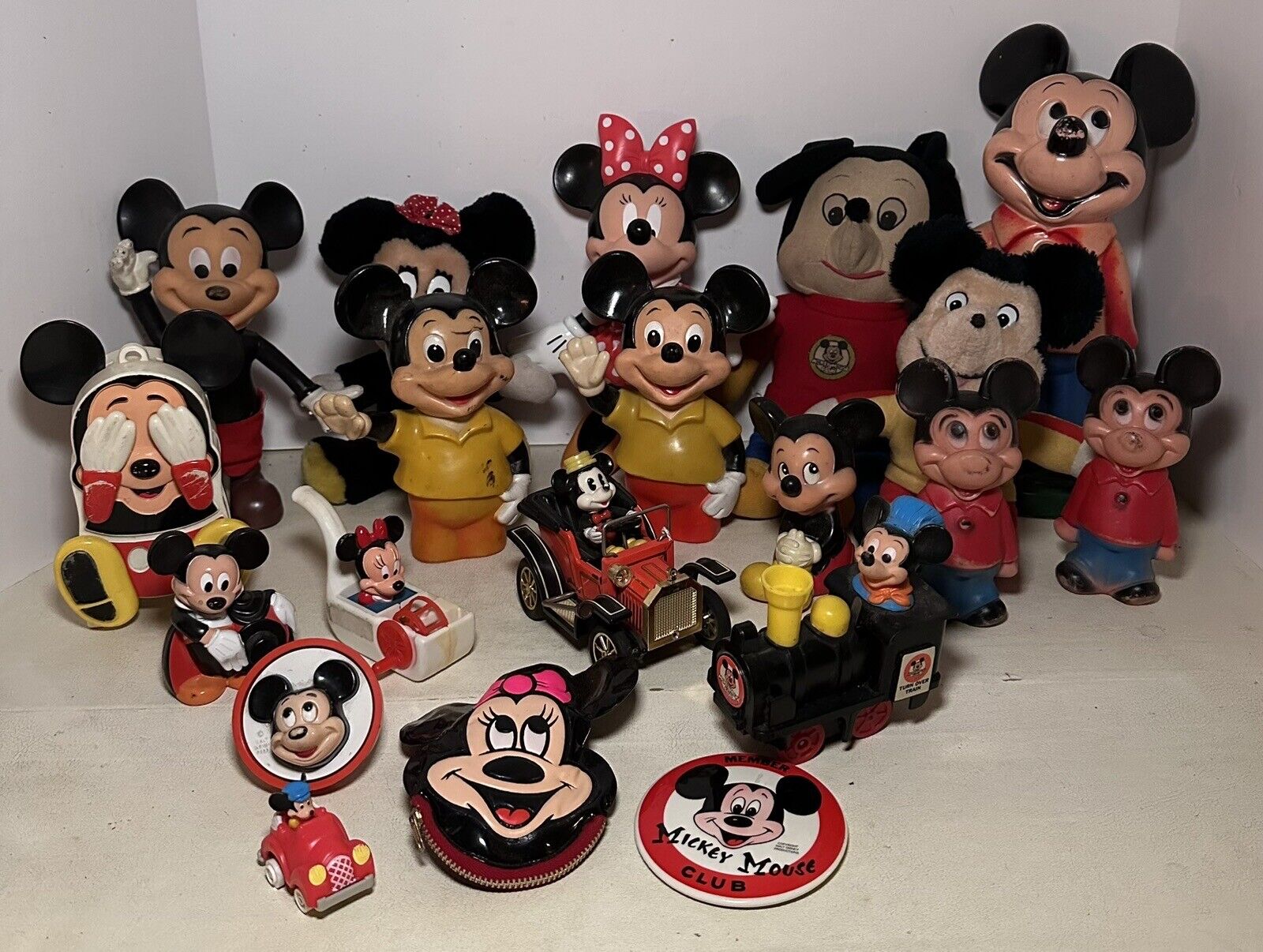 Large Disney Mickey Mouse Collectible Nightlight Toy Plush & Figure Lot Of 20