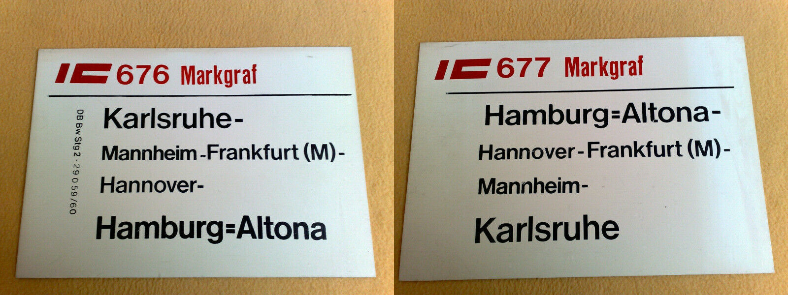 ZLS IC 676 RS IC 677 Markgraf Karlsruhe - Mannheim - Hanover - Hamburg = high. uz