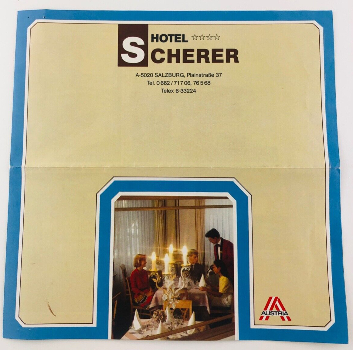 Vintage Hotel Scherer Salzburg Austria Brochure Guide 1990\'s