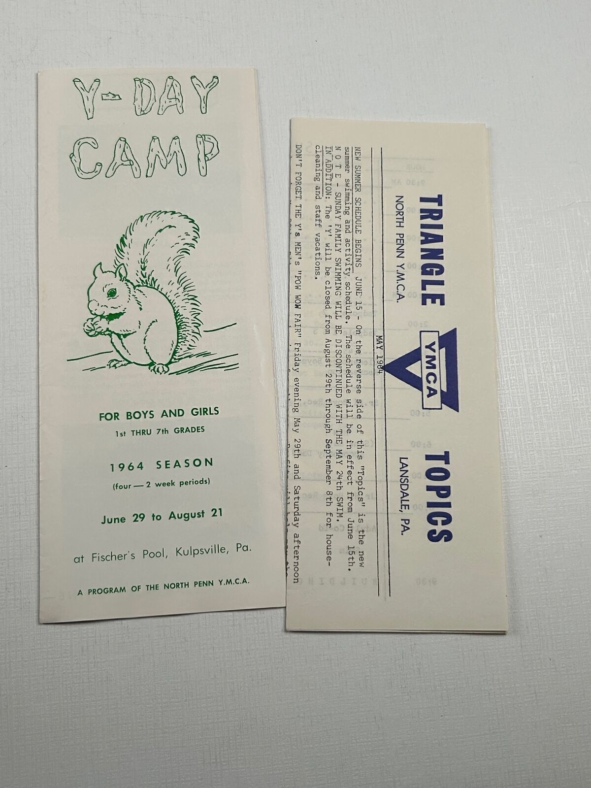 Vintage Brochure North Penn YMCA Camp Kulpsville PA 1964