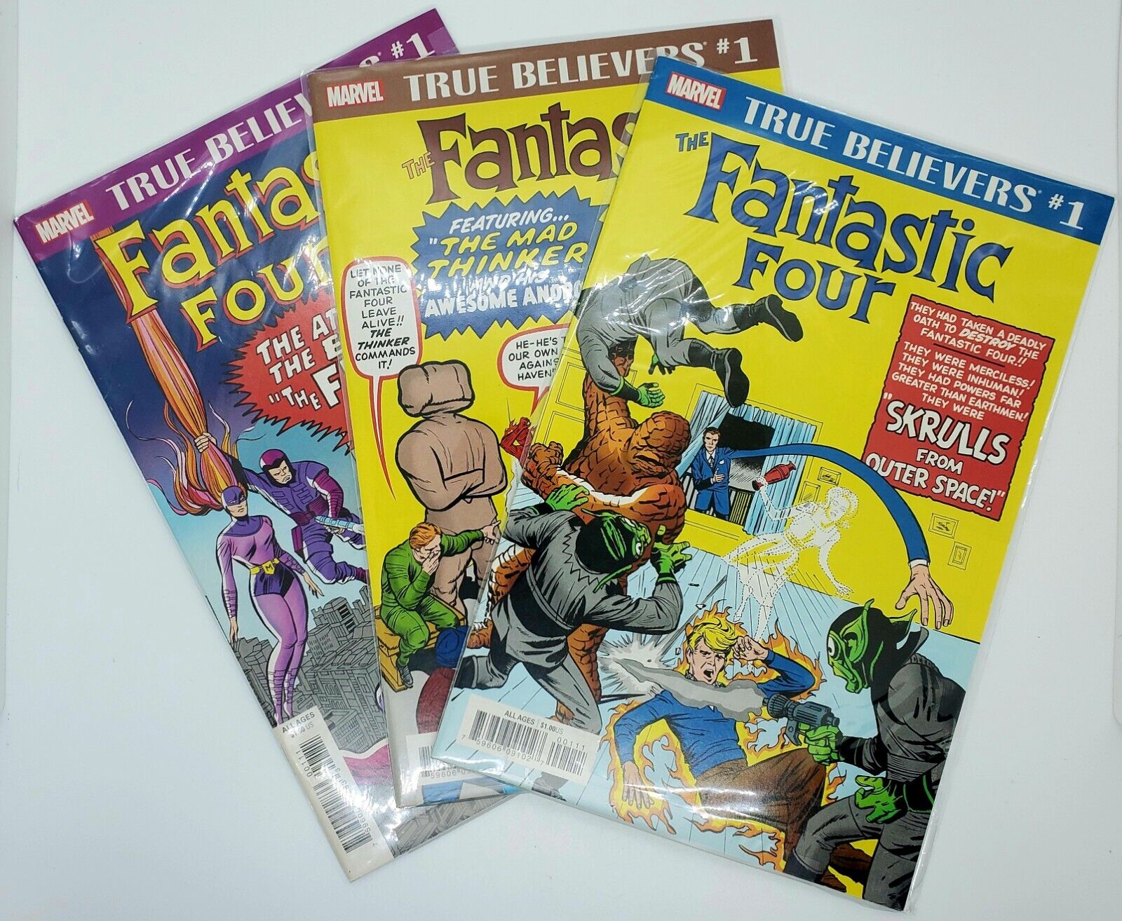 LOT of 3 Fantastic Four #1 True Believers, 2019 1st Edition 1st Mint 1st Print🔥