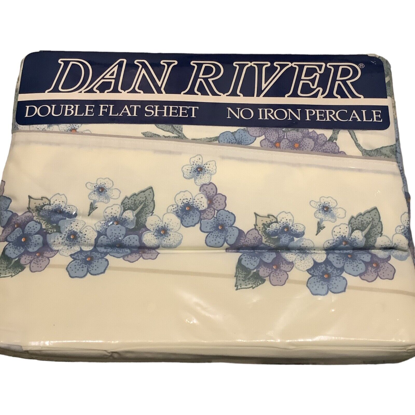 Vintage DAN RIVER Double Percale Flat Sheet 50% Cotton 50% Poly NEW IN  PACKAGE