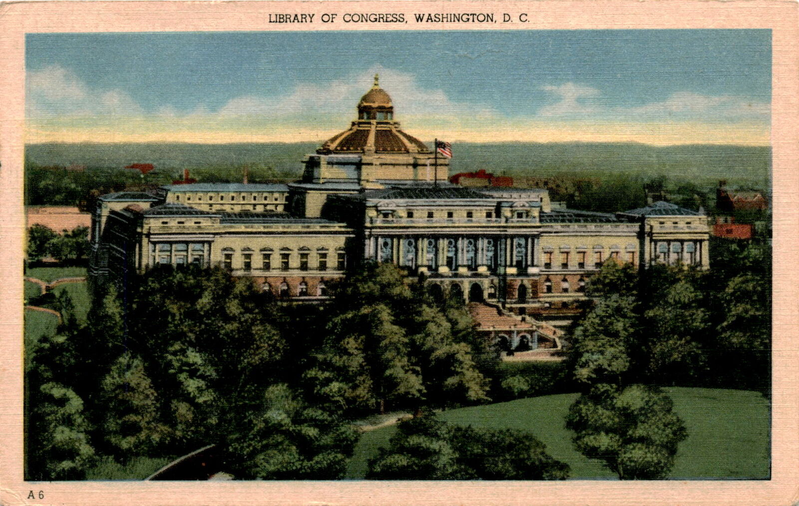 Library of Congress Washington DC Capitol Belle Napier George Washingto Postcard