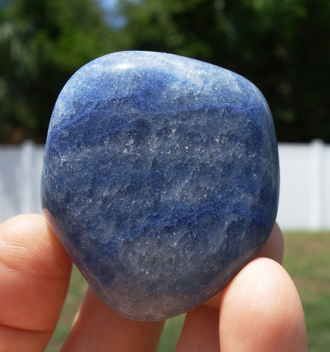 Blue DUMORTIERITE in Quartz Crystal Brazil Freeform Polished New Old Stock #DM3