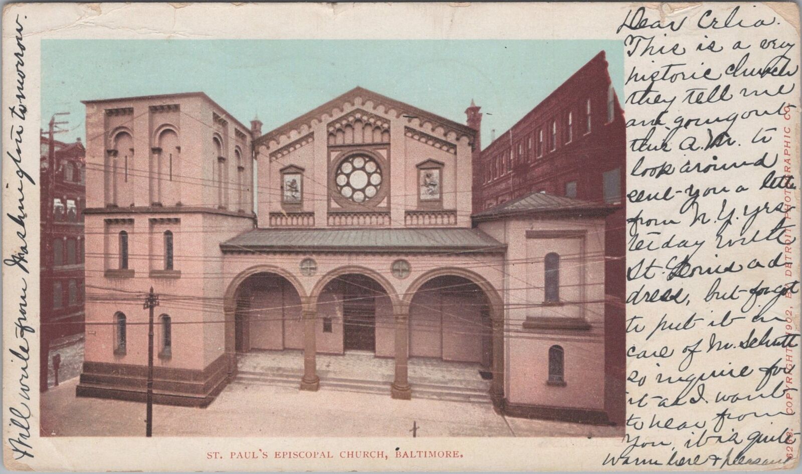 St. Paul's Episcopal Church, Baltimore 1904 Postcard