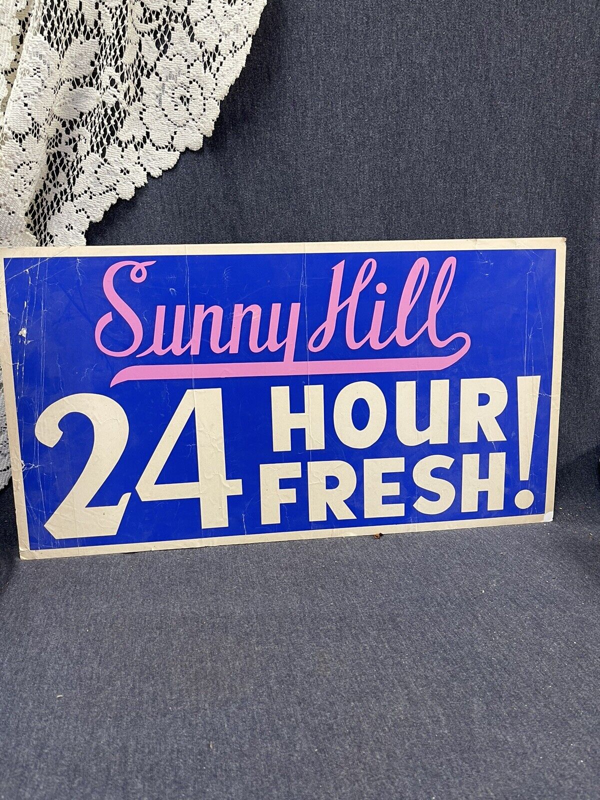 Original Vintage Sunny Hill Dairy Milk Sign Cardboard 22x12”  Cape Girardeau