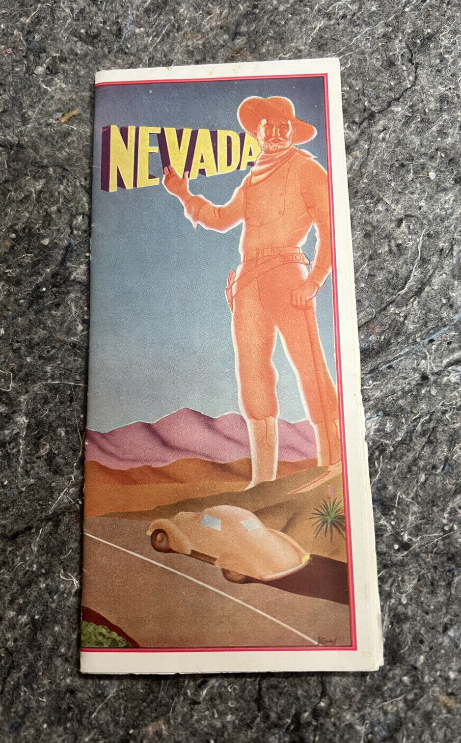 Rare Early 1940's Nevada Road Map with Mileage and Indian Reservations