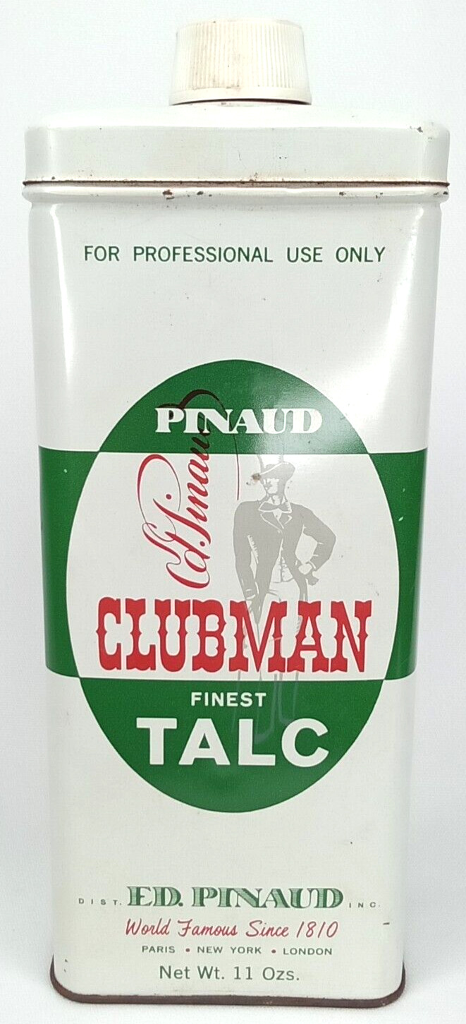 Clubman Talc Original Tin Ed Pinaud New York Full 1930s Old Stock Advertisement