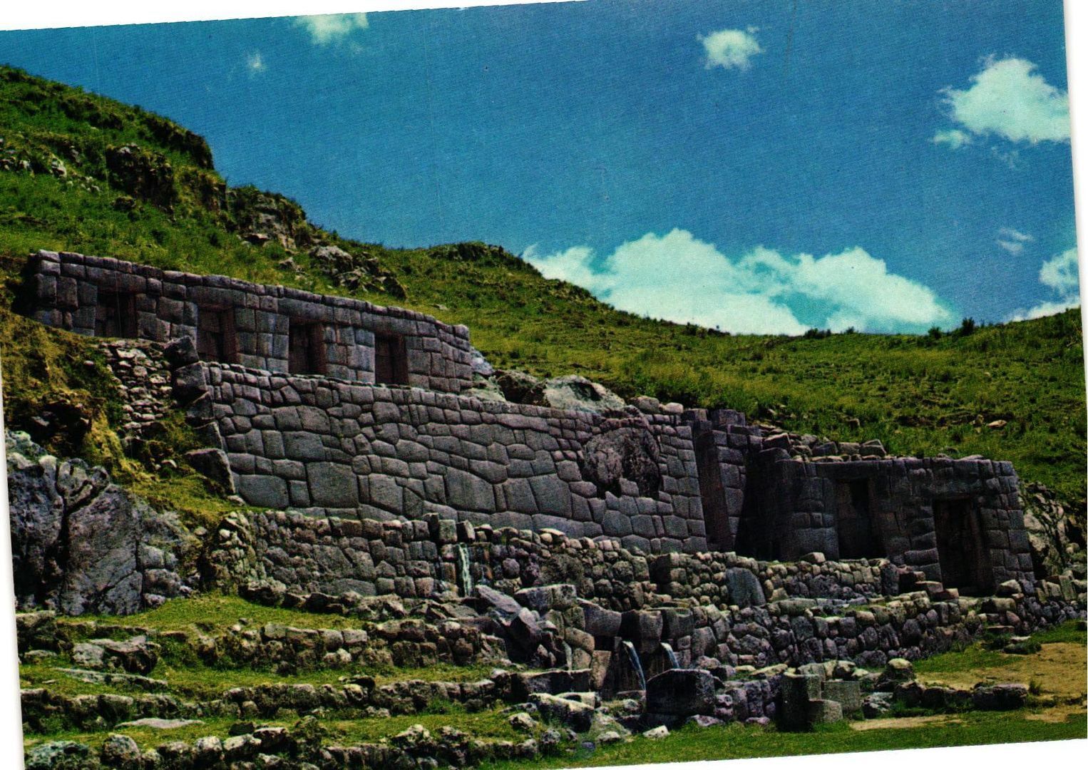 Vintage Postcard- Baths of Inca, Cuzco, Peru UnPost 1960s