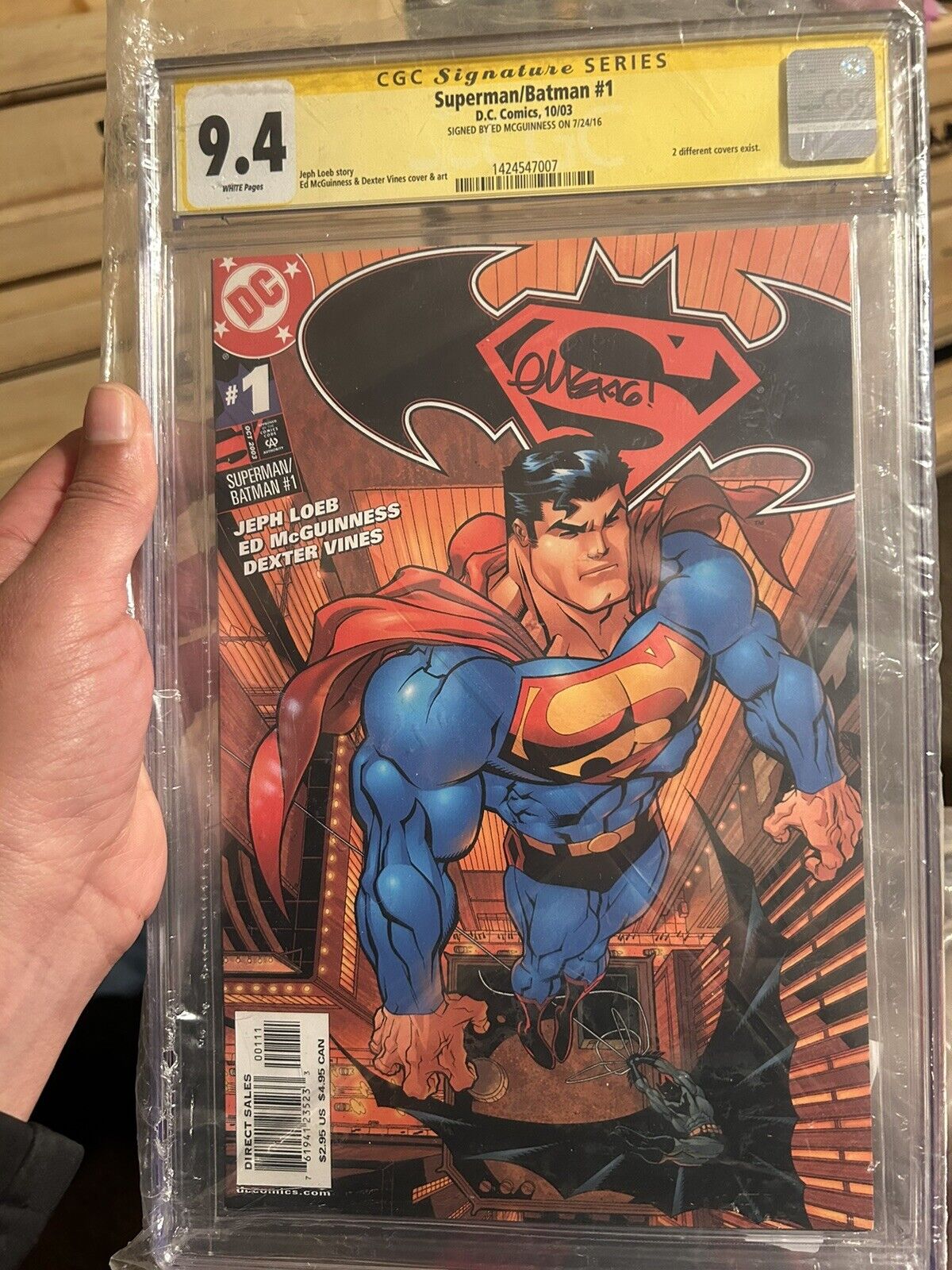 Superman/Batman 1 CGC Signature 9.4 Superman Signed Ed McGuinness Vines Cover
