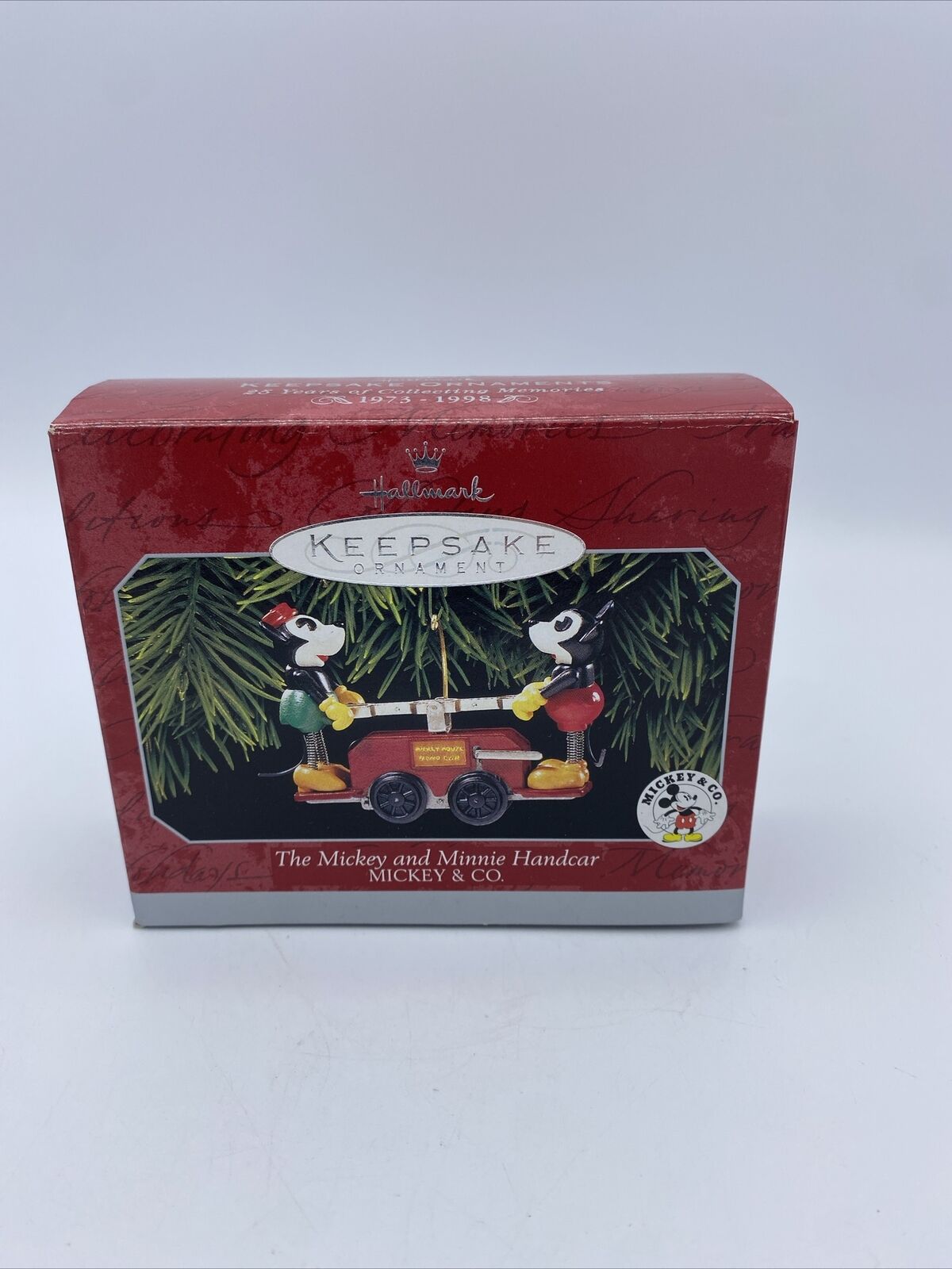 Hallmark Keepsake Ornament - The Mickey and Minnie Handcar (Lionel) - 1998