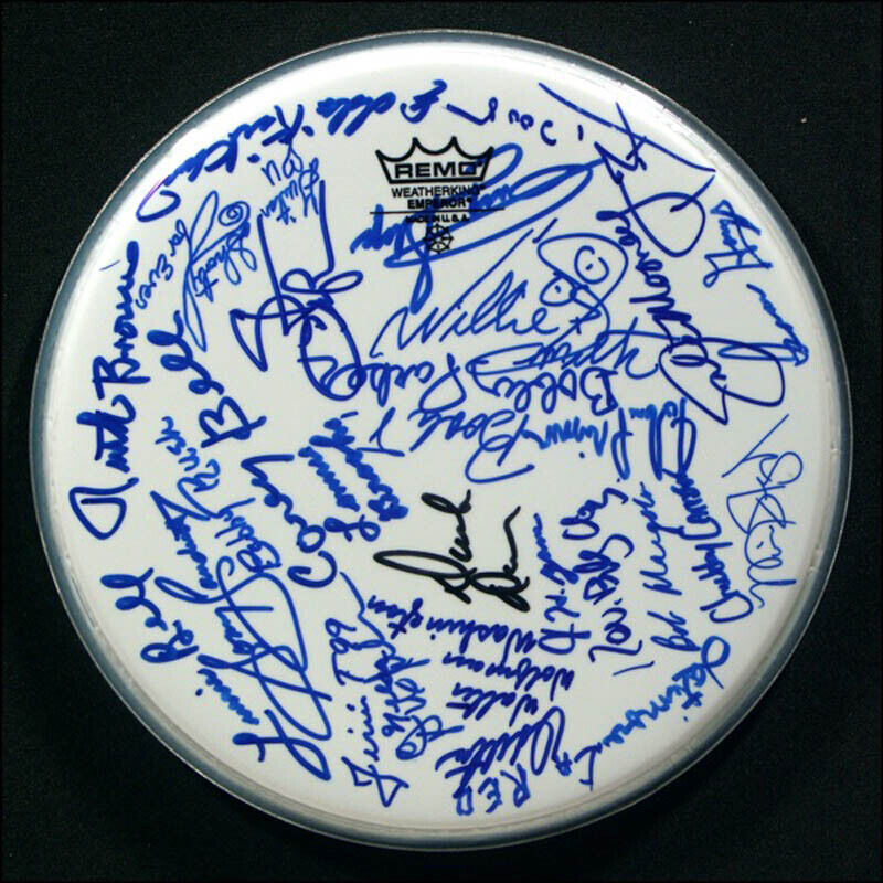 PERCY SLEDGE - DRUMHEAD SIGNED WITH CO-SIGNERS