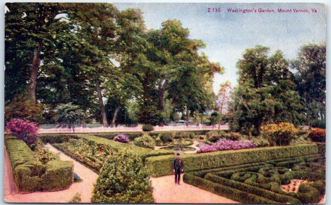 Postcard - Washington's Garden, Mount Vernon, Virginia, USA