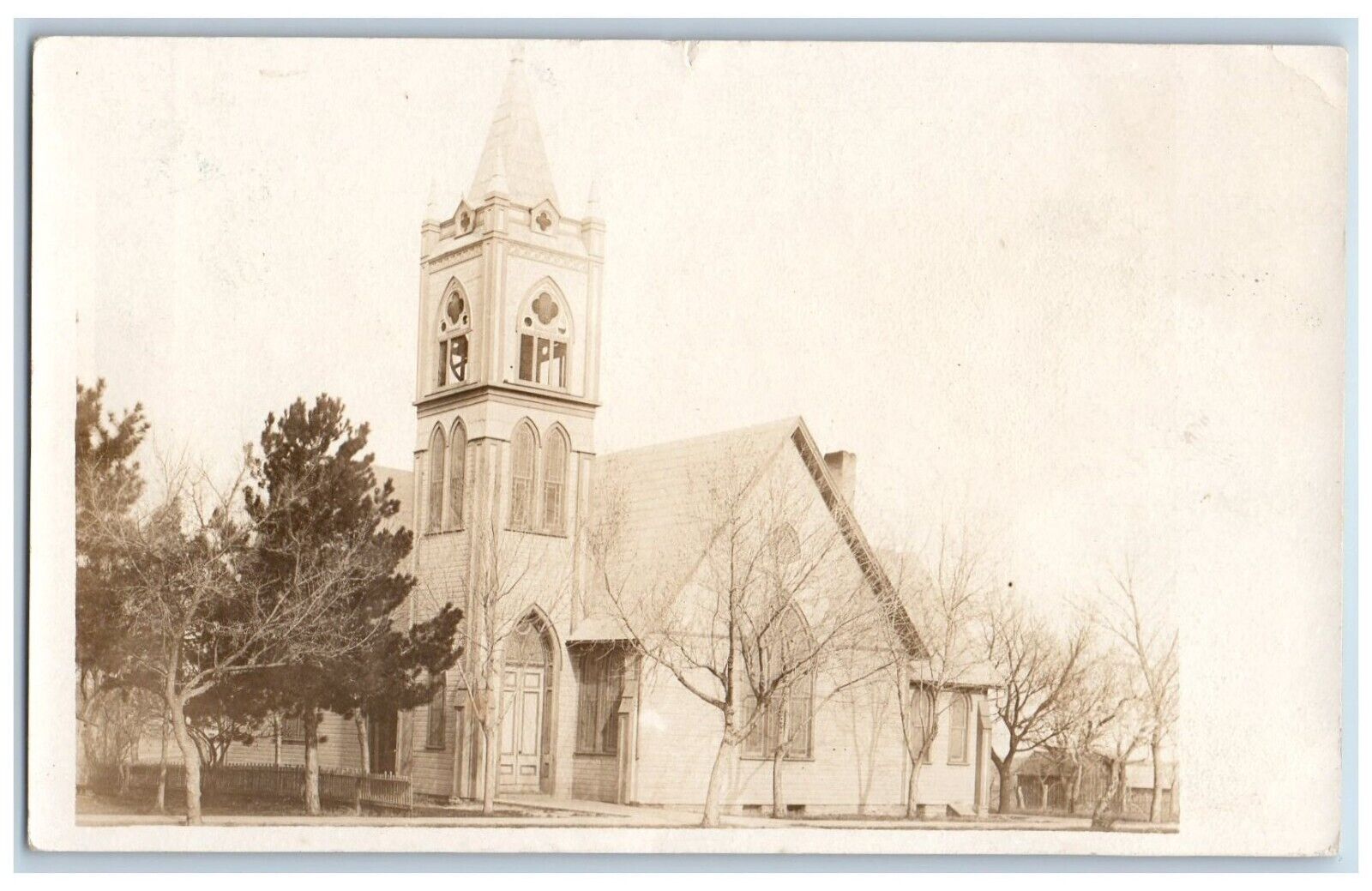 Jewell Kansas KS Postcard RPPC Photo Methodist Church 1908 Posted Antique