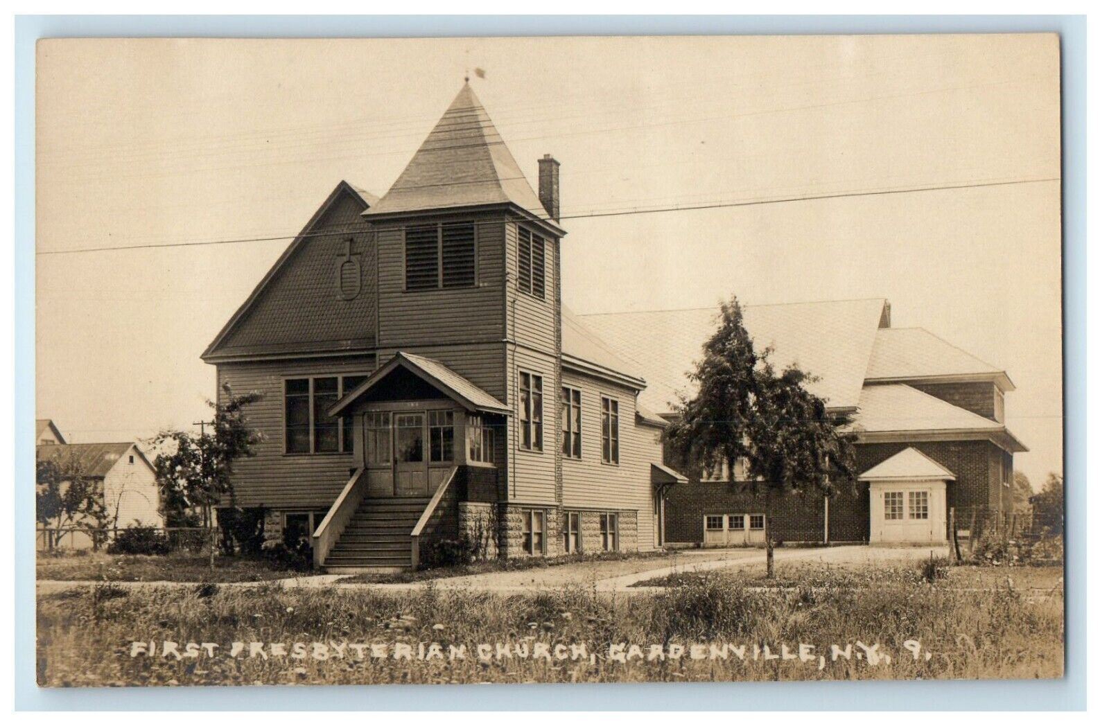 c1910\'s First Presbyterian Church Gardenville New York NY RPPC Photo Postcard