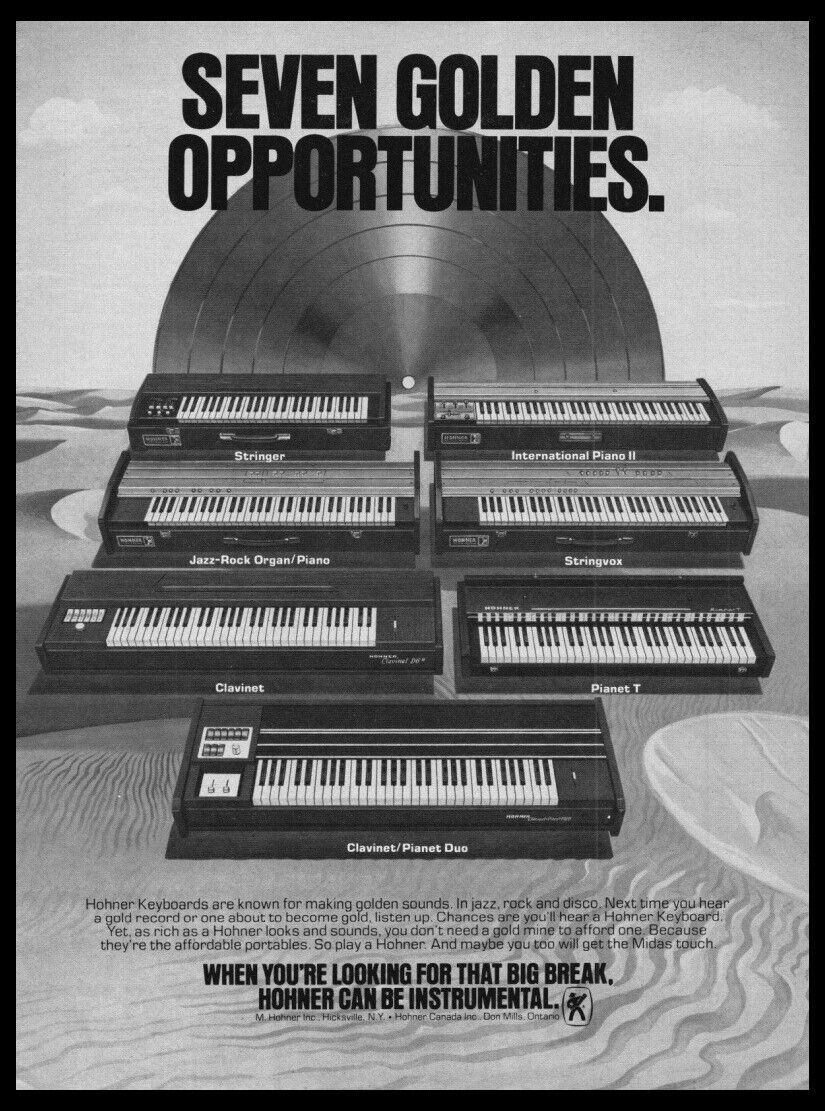 1979 Hohner Keyboards Piano Print ad -VTG Man Cave music room décor