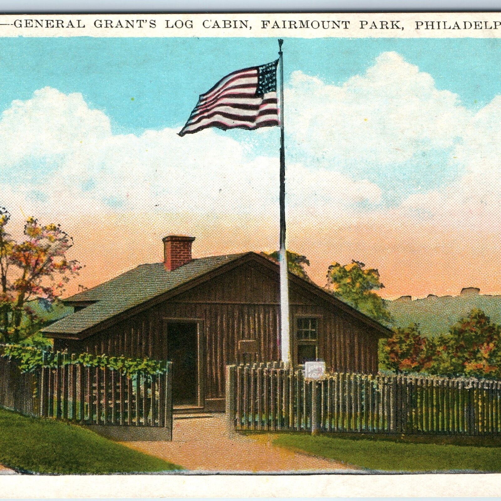c1910s Philadelphia, PA General Grant\'s Log Cabin Fairmount Park Fort PC A243