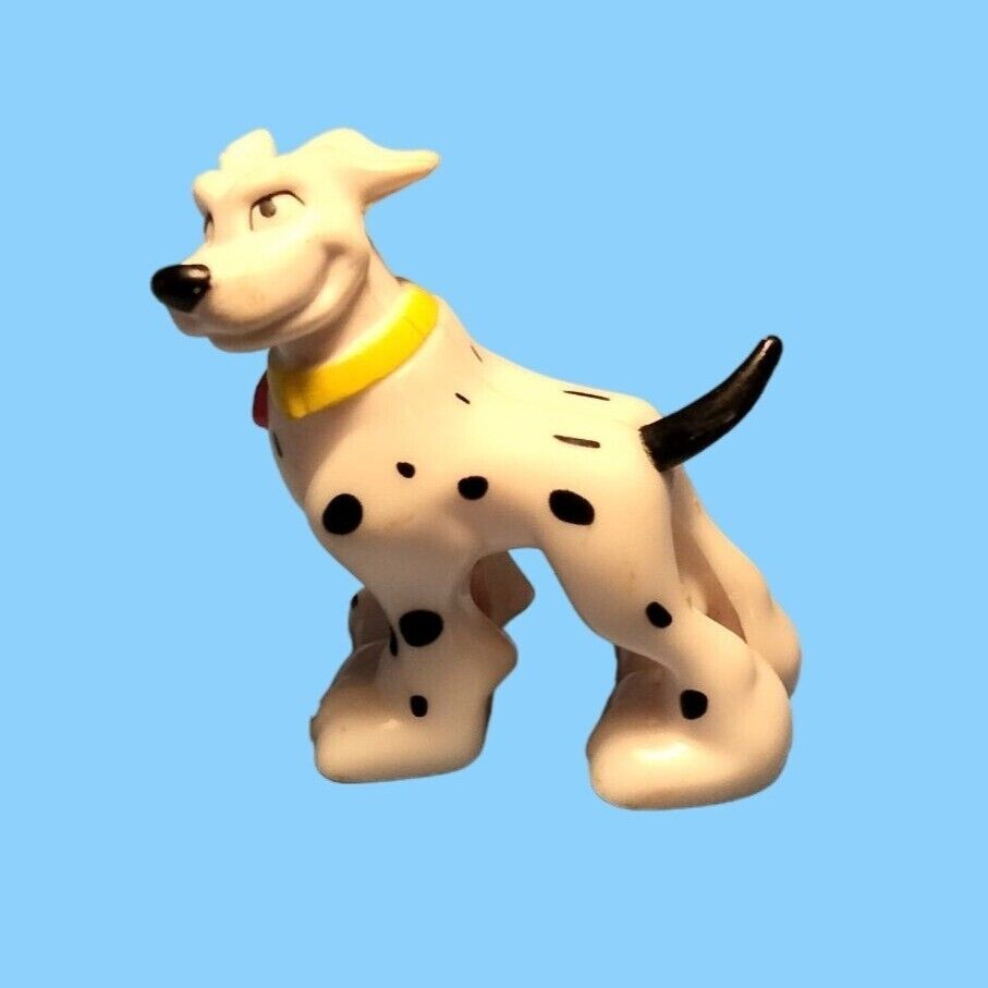 Dalmatian Dog Figure Toy Yellow Collar Red tag Rare