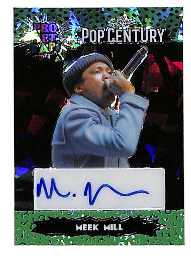 2023 Leaf Pop Century Meek Mill Pro Set Raps 3/5 Green Auto Autograph Card