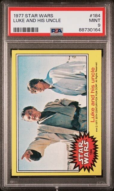 1977 TOPPS STAR WARS LUKE AND HIS UNCLE #184 PSA 9