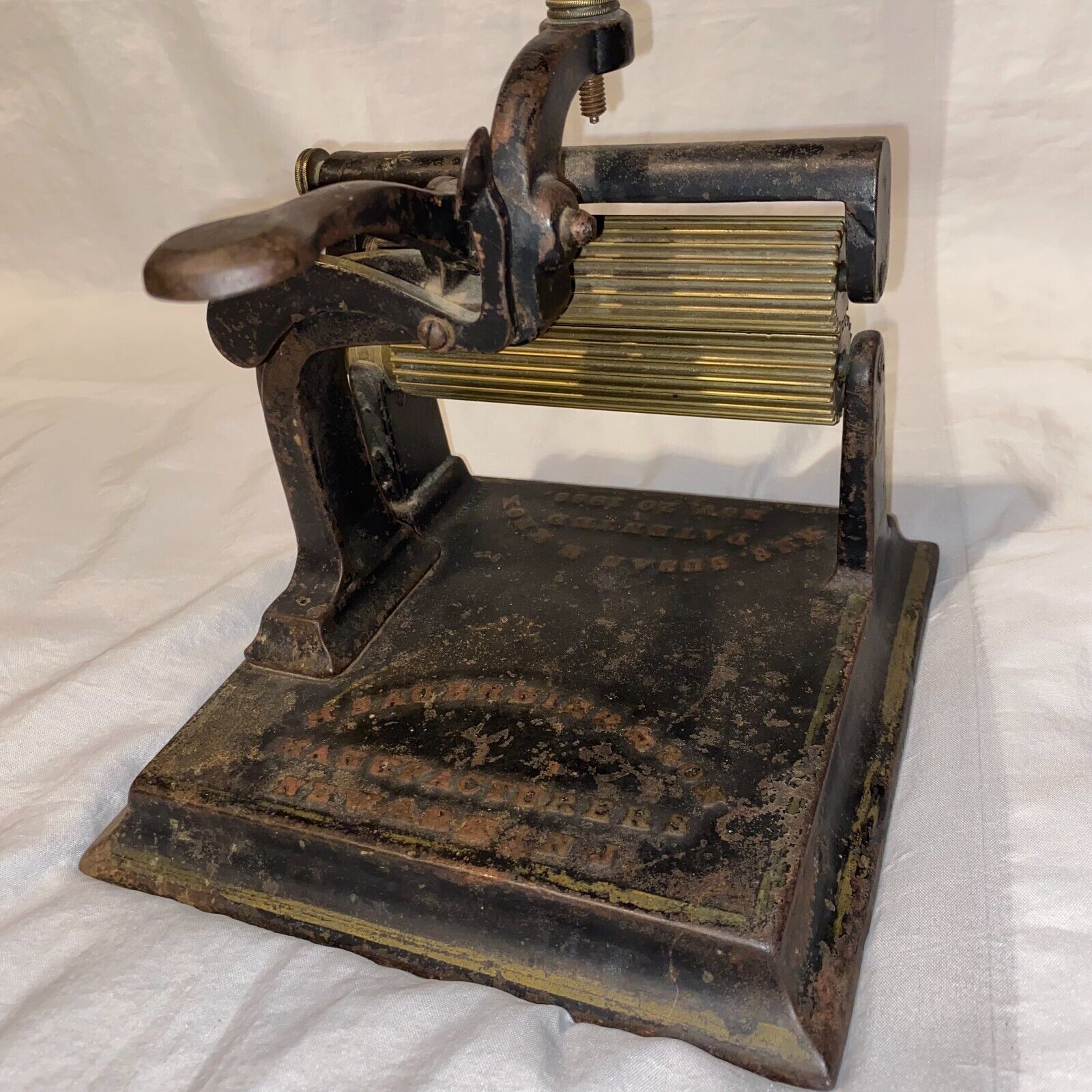 Antique Original KNOX Fluting Crimping Machine 1866 New Art NJ