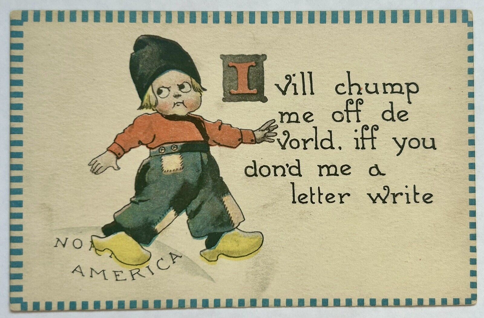 Mad, Cartoon Like Person.  ￼Funny vintage  Postcard