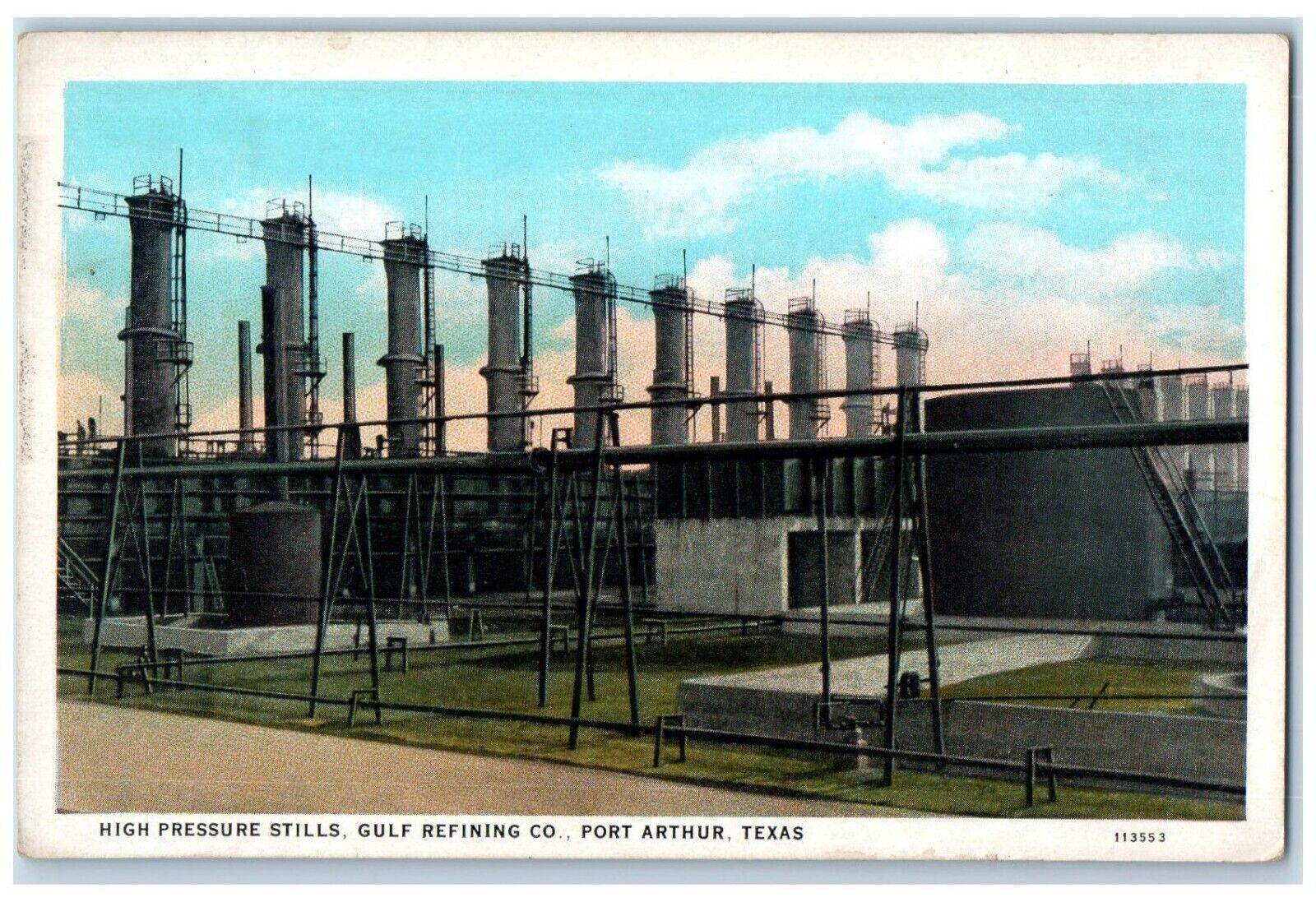 c1930's High Pressure Stills Gulf Refining Co Port Arthur TX Vintage Postcard