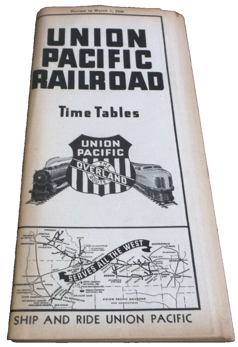 MARCH 1939 UNION PACIFIC SYSTEM PUBLIC TIMETABLE
