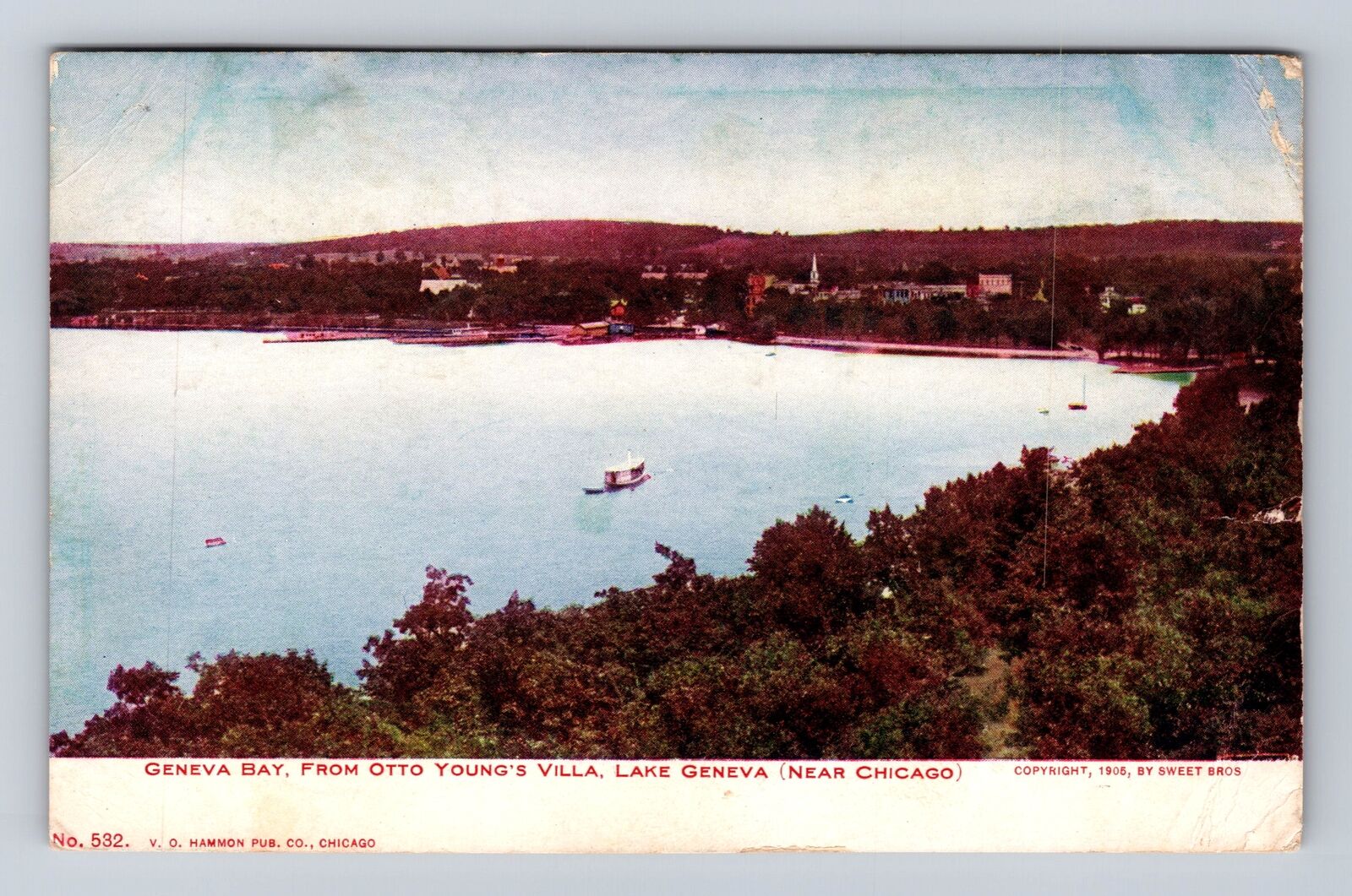 Chicago IL-Illinois, Geneva Bay, Otto Young's Village, Vintage c1906 Postcard
