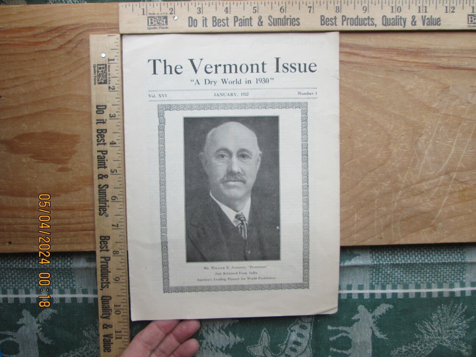 The Vermont issue - Vermont Anti-Saloon League jan 1922