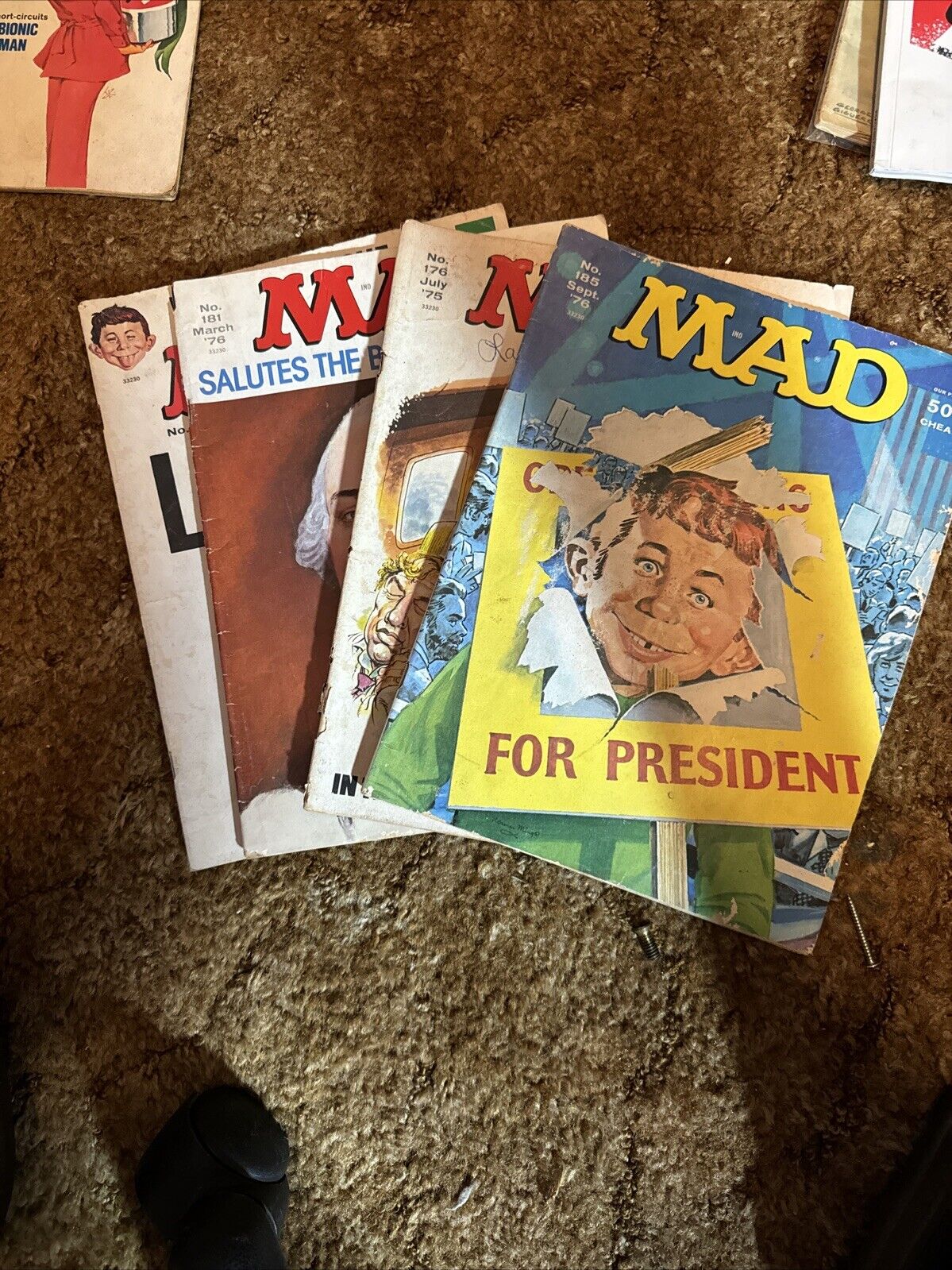 4 vintage mad magazine lot 1975 -76