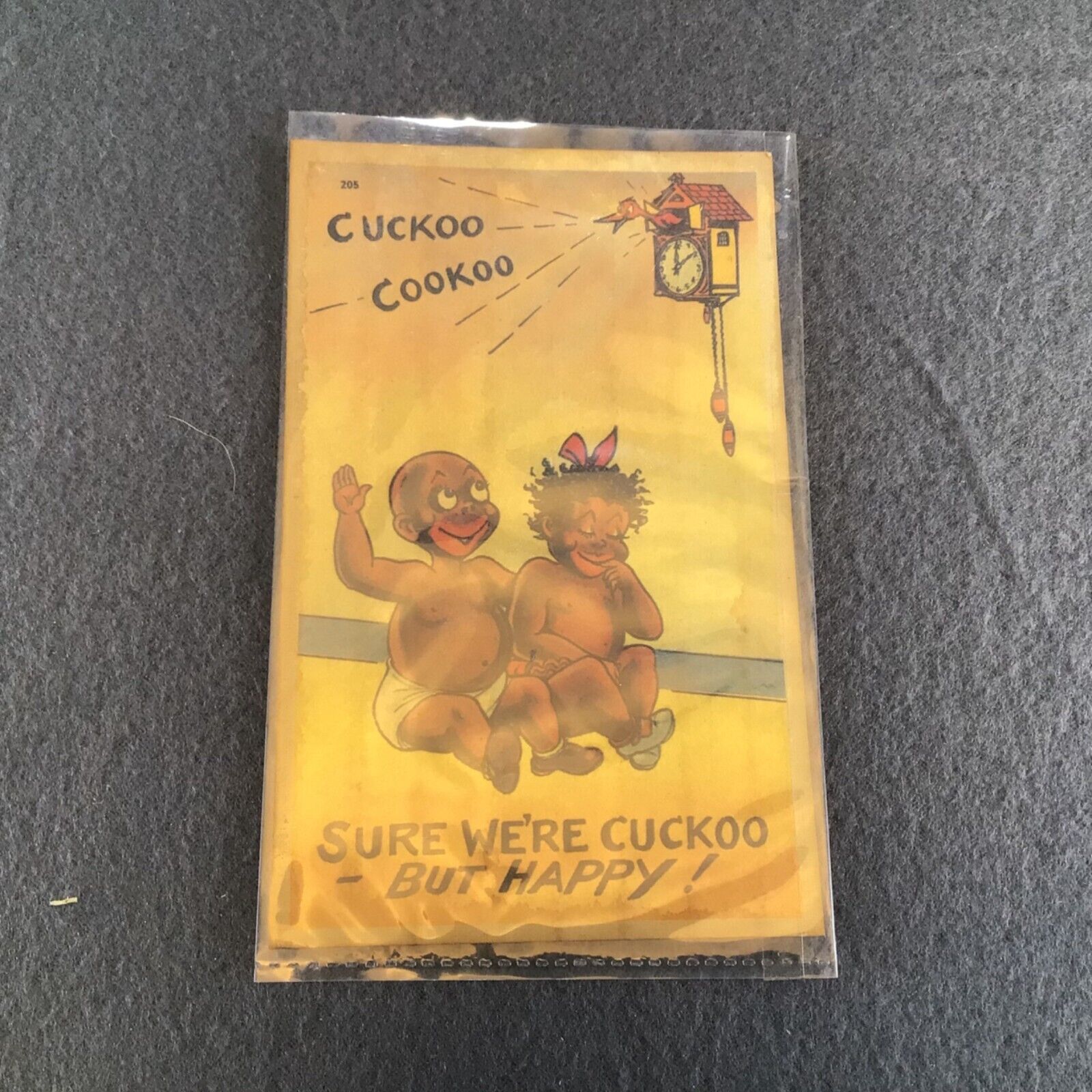 Vintage Cuckoo Cuckoo Comic Postcard black memorabilia