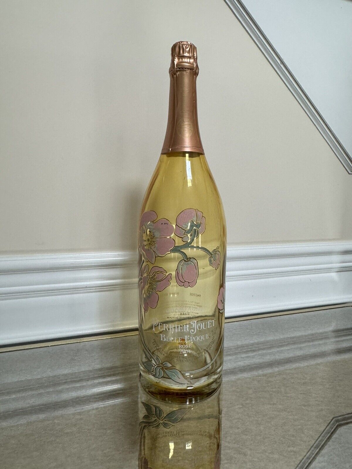 3L-Perrier Jouet Belle Epoque Rose 2004 Empty Used Bottle -Dummy For A Bar Decor