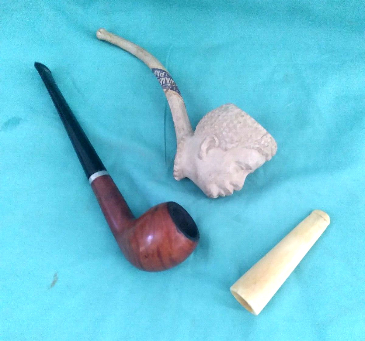 Lot of 3 Vintage Gouda Ceramic Medico Wood Bone Tobacco Cigar Cigarette Pipes