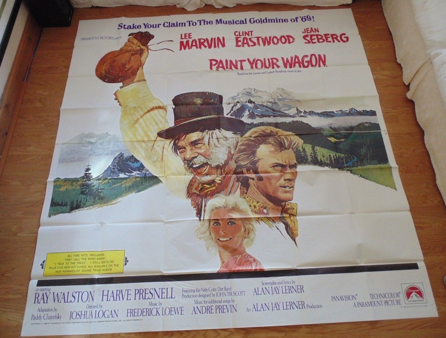 PAINT YOUR WAGON 1969 ORIGINAL 6 SHEET CINEMA POSTER Clint Eastwood HUGE 81 X 81