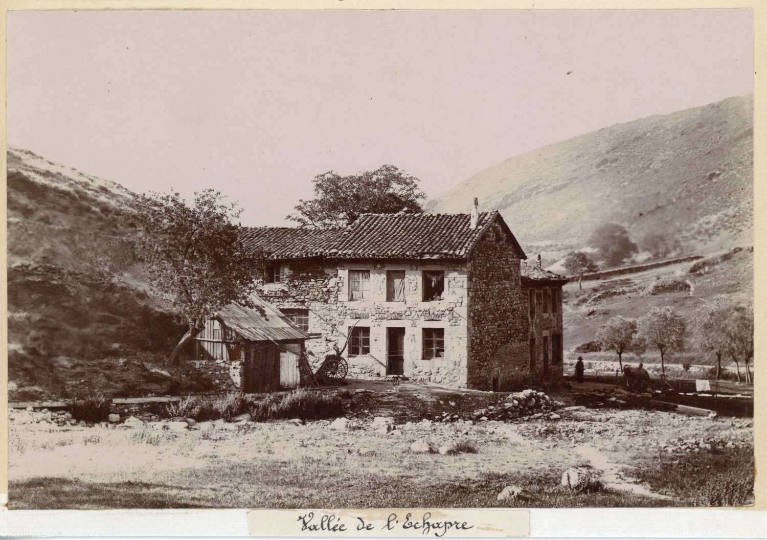 France, house in the Valley of Échapre, ca.1895, vintage citrate print 