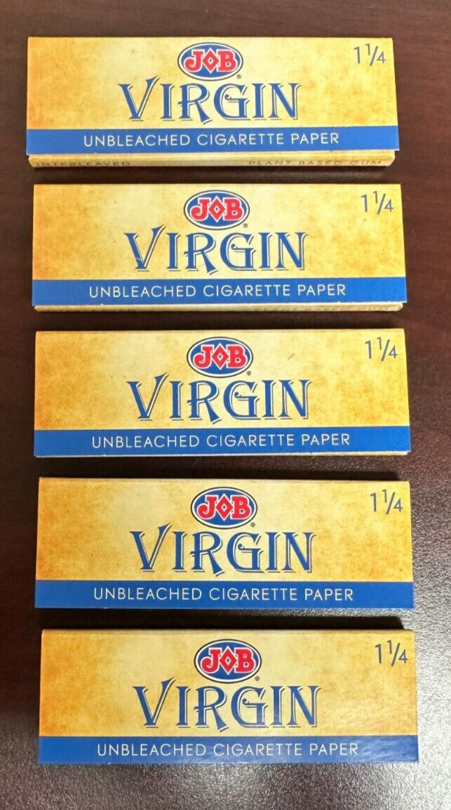 JOB VIRGIN 1 1/4 Unbleached Cigarette Rolling Paper -5 PACKS