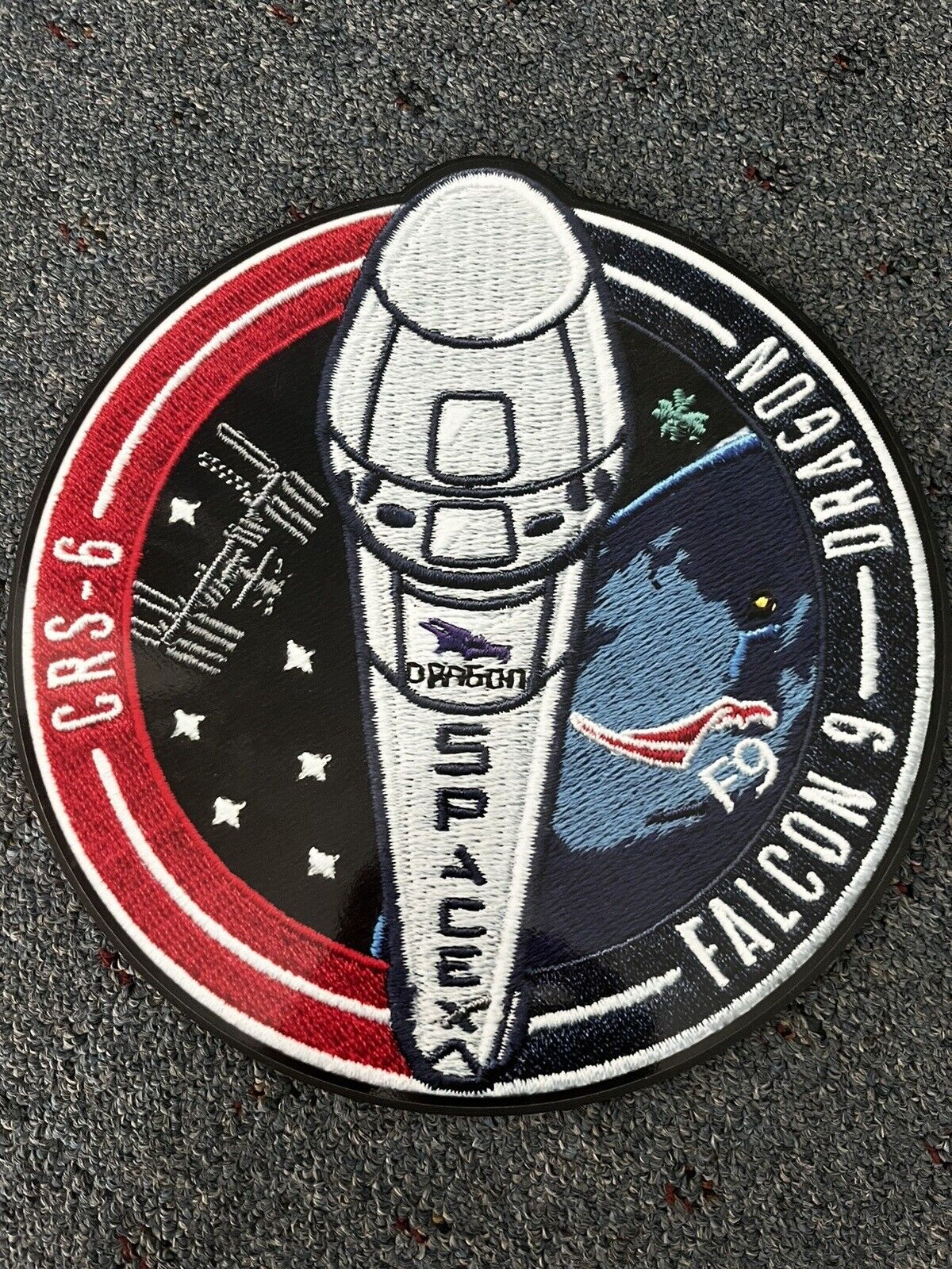 Space X Wall Sign / Patch Sign / Falcon 9 CRS-6 DRAGON CAPSULE