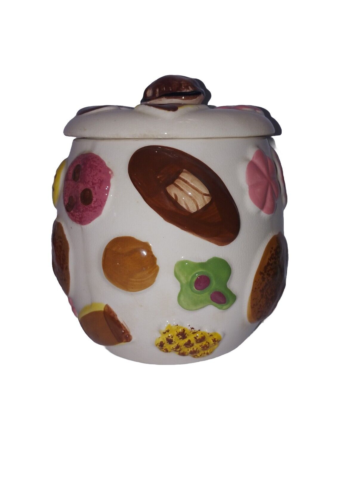 1950's Napco “Cookies All Over” Cookie Jar with Lid 