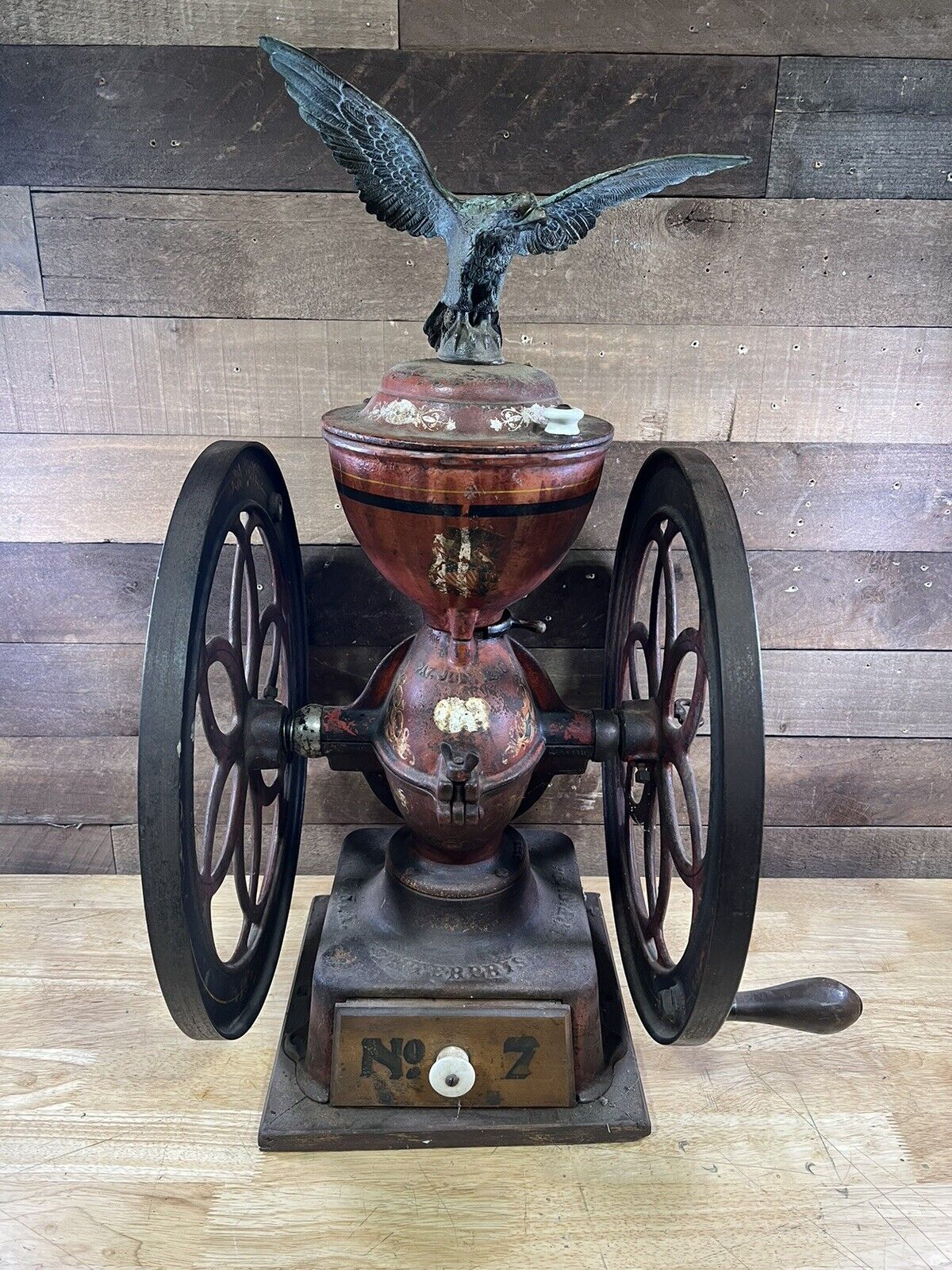 Rare Antique 1898 Country Store Enterprise Mfg. Co. Cast Iron No. 7 Coffee Mill