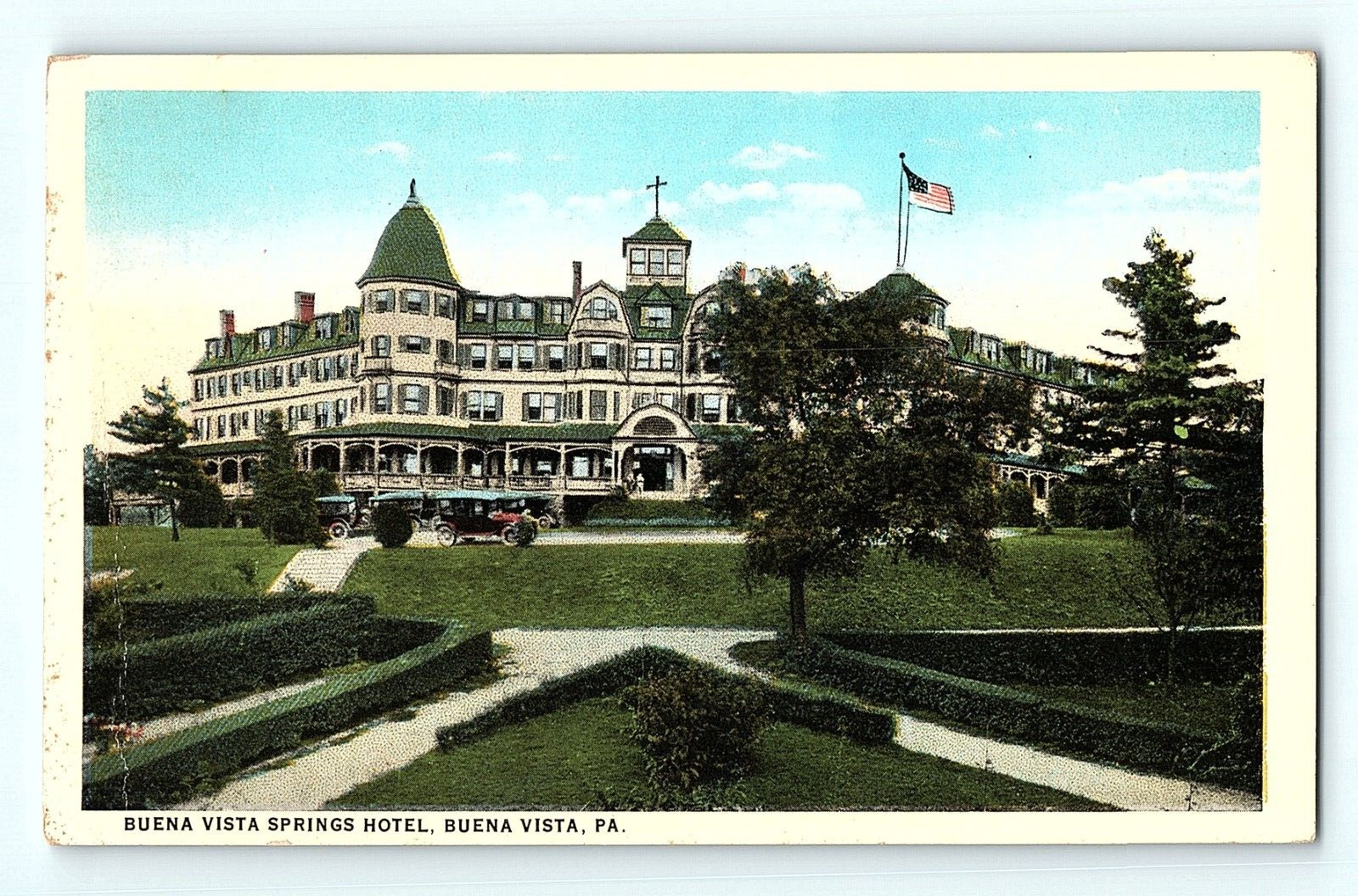 Buena Vista Springs Hotel Buena Vista Pennsylvania Vintage Postcard E2